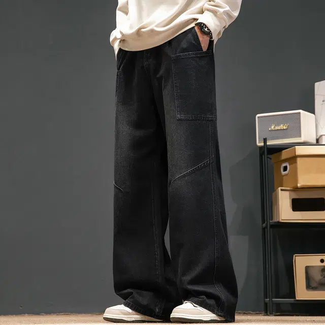 金盾 秋季高街裤子长裤潮牌美式牛仔裤 男款