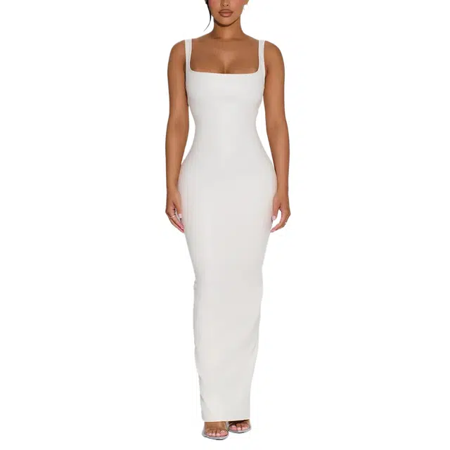NAKED WARDROBE Vegan Leather Tank Maxi Dress