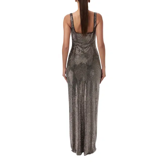 NAKED WARDROBE Rhinestone Tank Column Gown