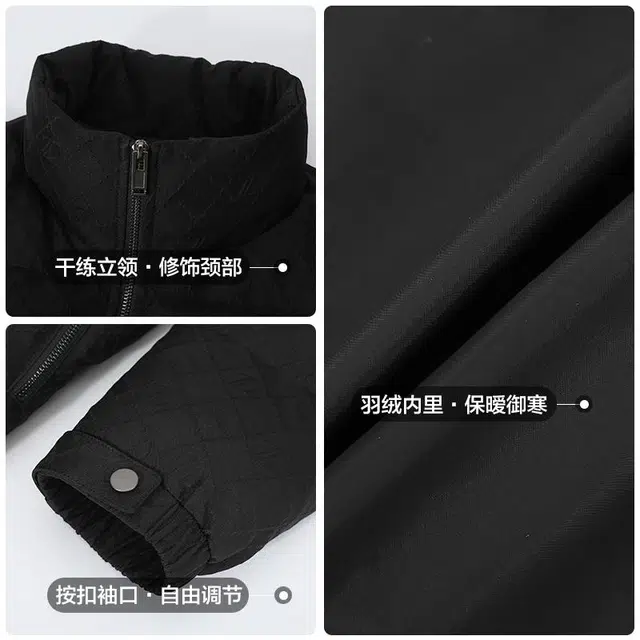 古鲨 立领高端时尚暗纹保暖外套羽绒服 男款