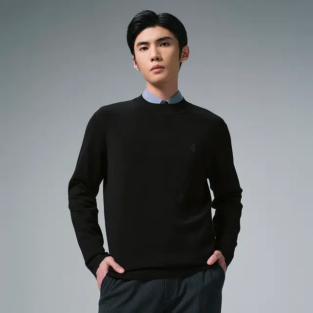 利郎 品位商务纯色可机洗羊毛半高领柔软舒适冬季毛衣 男款