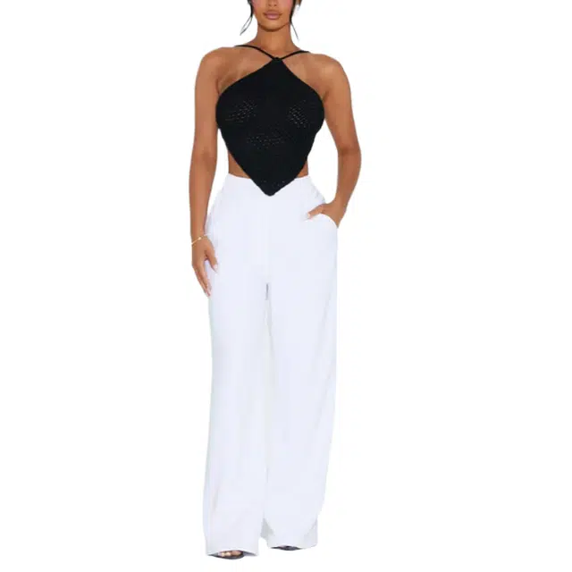 NAKED WARDROBE The Crochet Halter Top Crochet