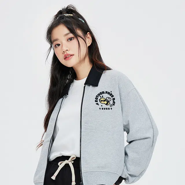 美特斯邦威 美式休闲夹克百搭开衫长袖外套卫衣 女款