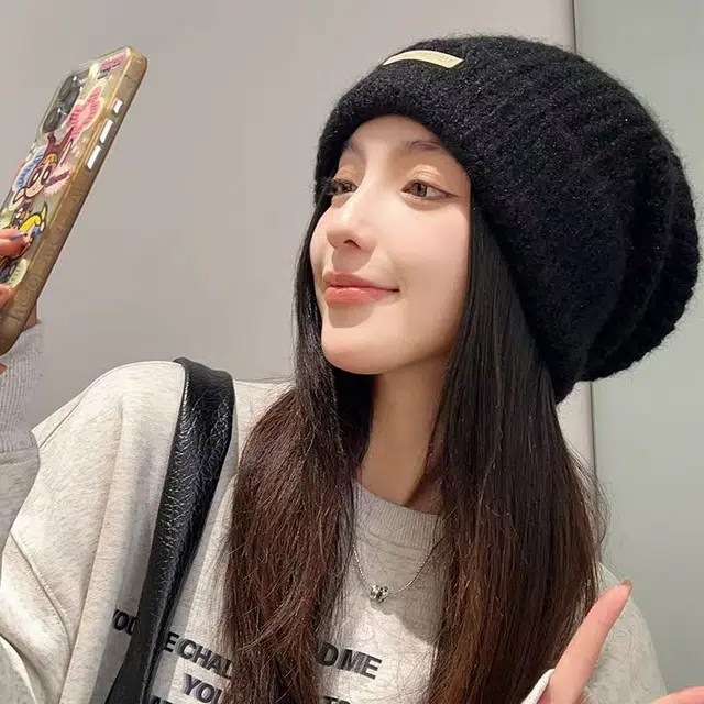 恩僾德 大头围防寒保暖登山针织高颜值小众冷帽堆堆帽户外显脸小护耳滑雪 聚酯纤维 绒线帽 男女同款情侣款