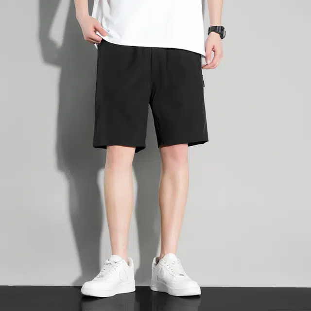 金盾 纯色大码五分裤弹力休闲短裤 男款