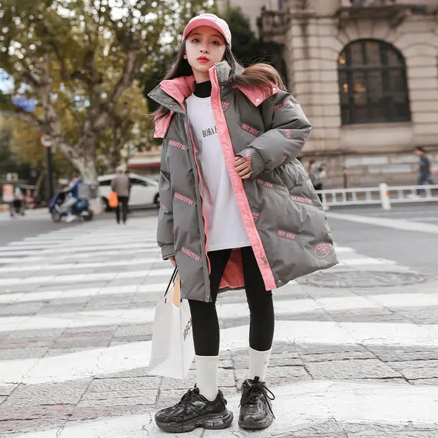 雅鹿棉衣 甜美保暖时尚柔软 粉色 青少年