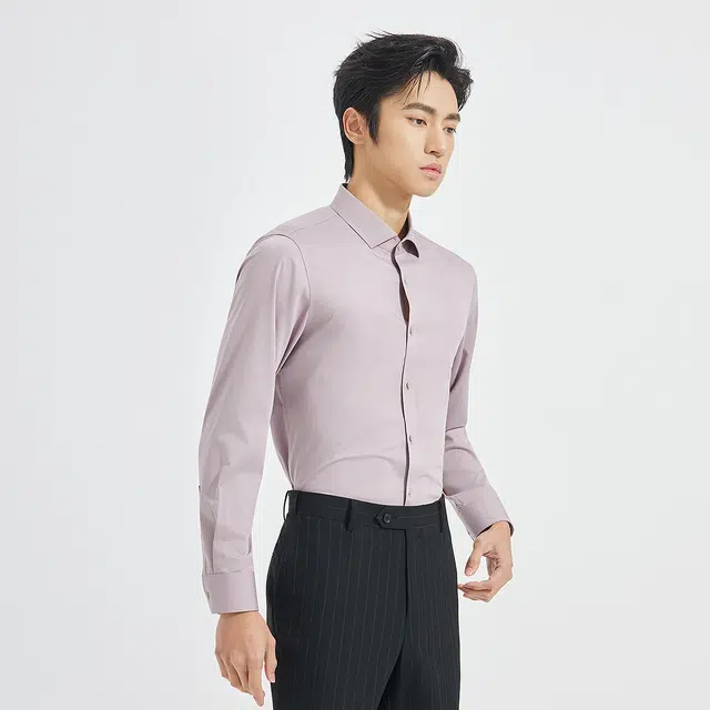利郎 商务纯色合体舒适质感衬衫 男款