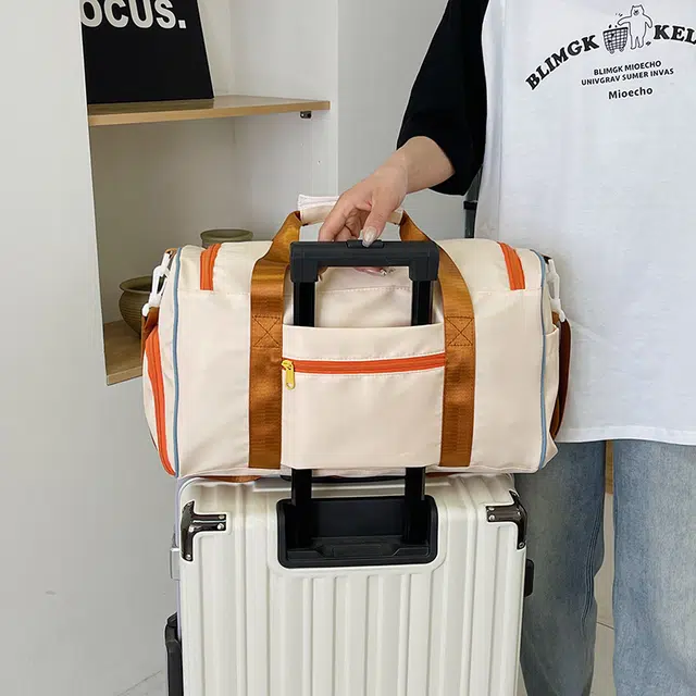 艾情草之恋撞色斜挎化妆/洗漱包 大容量旅行手提行李包 清新甜美
