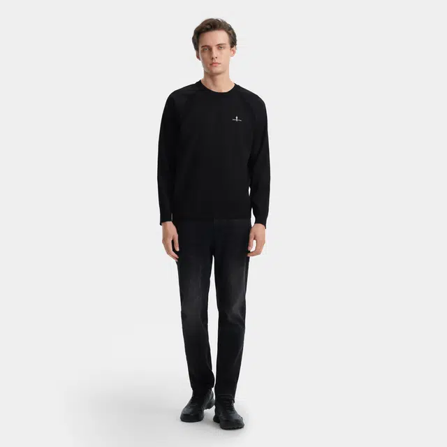 比音勒芬 秋季柔软长袖圆领针织衫 男款