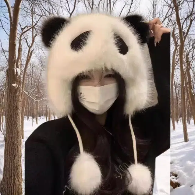 恩僾德 可爱卡通毛茸茸保暖防风 涤纶 绒线帽 男女同款情侣款