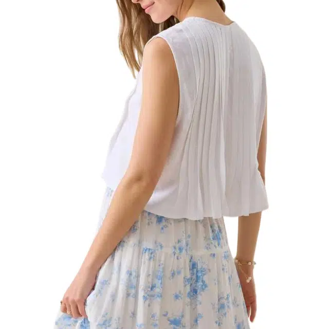 ALTAR'D STATE Linen Pleated Top