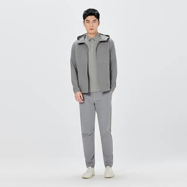 利郎 轻薄商务休闲连帽纯色空调服皮肤衣夹克外套 男款