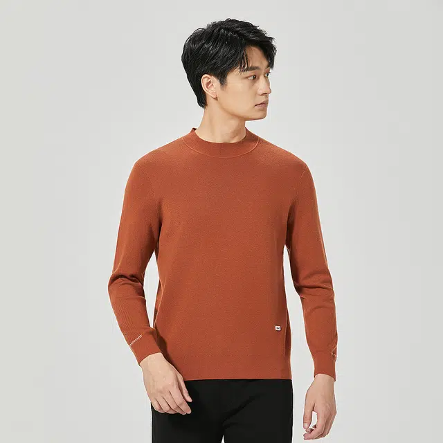 利郎 可机洗半高领提花易打理质感简约百搭冬季毛衣 男款