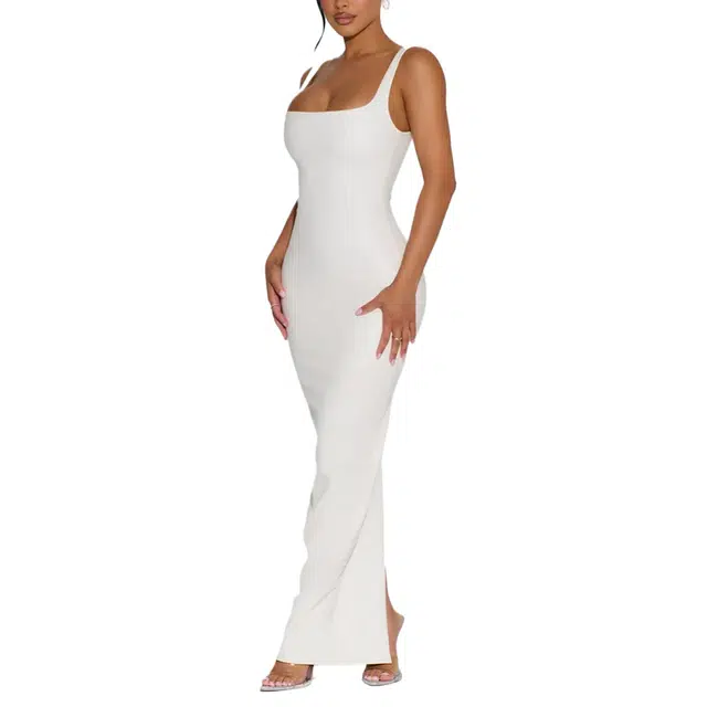 NAKED WARDROBE Vegan Leather Tank Maxi Dress