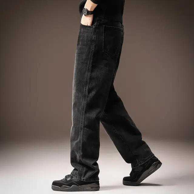 贵色 美式潮流复古高街直筒垂感阔腿休闲宽松牛仔裤 男女同款