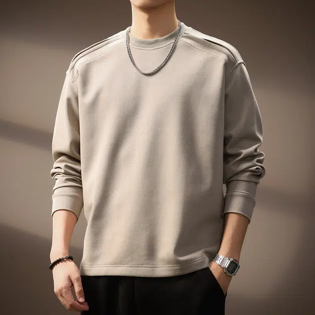 贵色 秋季 高端美式复古肌理感高街休闲痞帅百搭上衣卫衣 宽松 男女同款