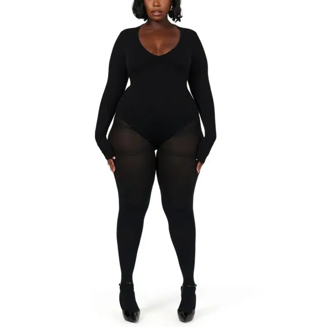 NAKED WARDROBE Sculpt V-Neck Bodysuit Curve