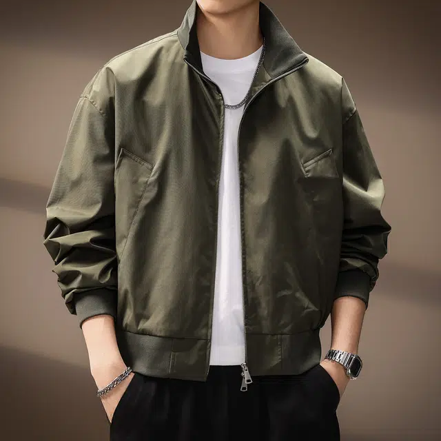 贵色 美式宽松廓形立领飞行潮流复古斜插袋设计休闲外穿日常出行棒球服夹克外套 男女同款