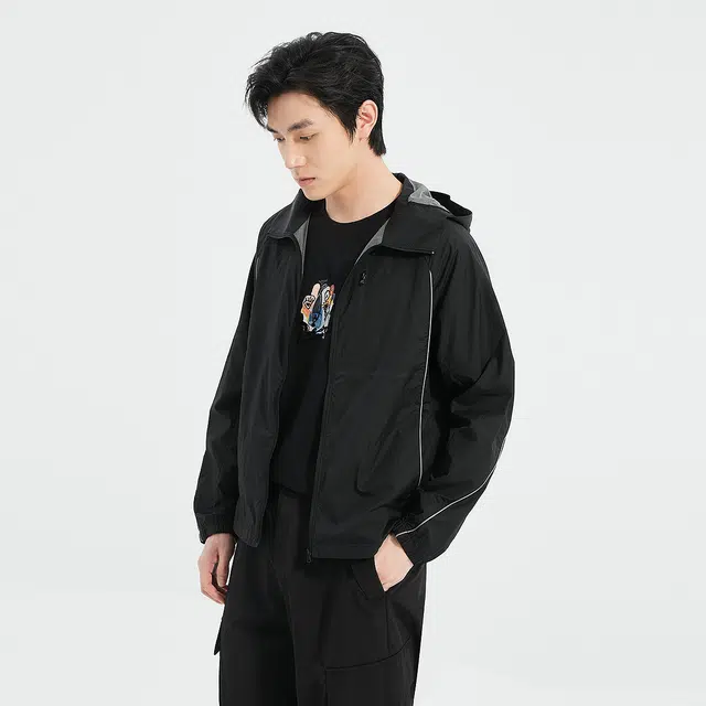 利郎 时尚都市连帽轻薄款防紫外线百搭防晒服 男款