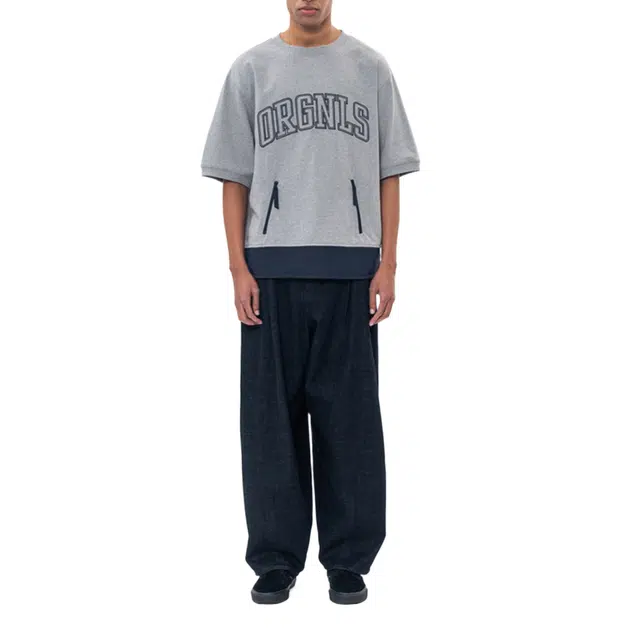 BESLOW CONTRAST PANNEL SWEAT HALF SHIRT