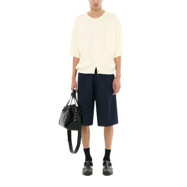BESLOW WIDE FIT SELVAGE DENIM SHORTS INDIGO