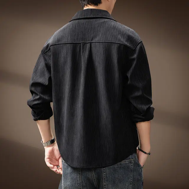 贵色 高端美式复古潮流长袖痞帅休闲工装翻领衬衫 男女同款
