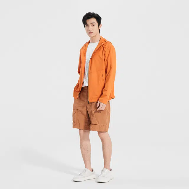 利郎 商务休闲纯色简约百搭防晒服 男款 橙色