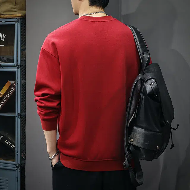 前进牛 美式经典复古潮牌极简风轻奢高级感宽松大码秋季渐变水洗长袖上衣休闲户外百搭运动机能卫衣 男款