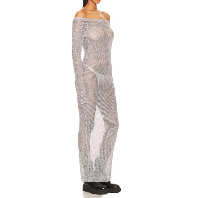 SUPERDOWN Storm Sheer Maxi Dress