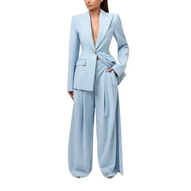 NAKED WARDROBE Suiting Pleated Wide-Leg Pant