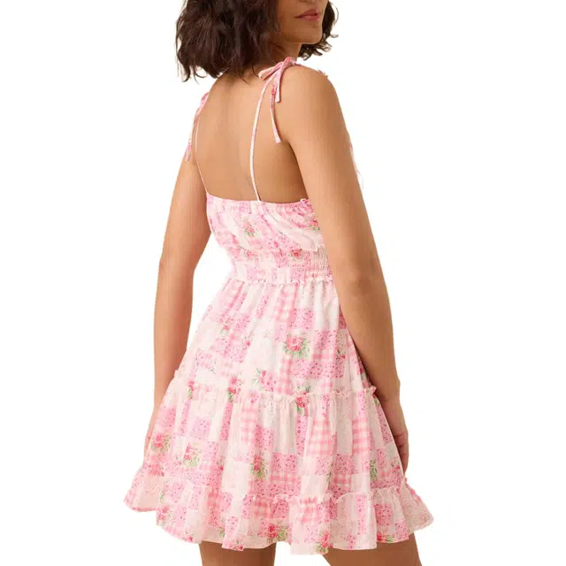 ALTAR'D STATE Angelina Patchwork Mini Dress