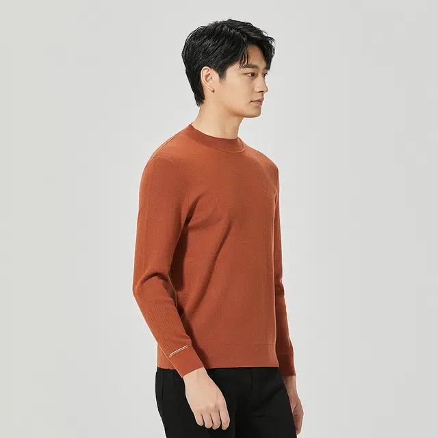 利郎 可机洗半高领提花易打理质感简约百搭冬季毛衣 男款