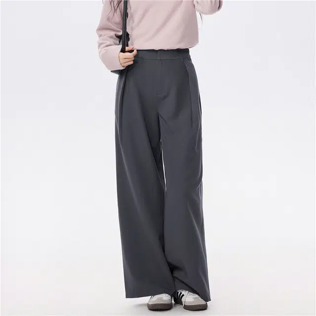 佐丹奴 格雷系阔腿裤通勤垂感打褶西装休闲裤 女款