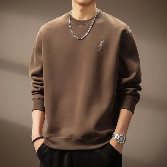 贵色 美式复古学院风纯色简约刺绣套头重磅潮流时尚百搭日常穿搭舒适休闲卫衣 男女同款