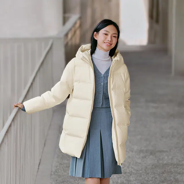 Bosideng 90 Down Hooded Mid-Length Coat