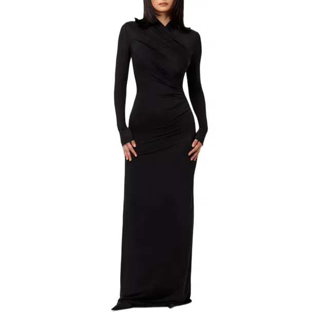 NAKED WARDROBE Modal Overlay Ruched Maxi Dress