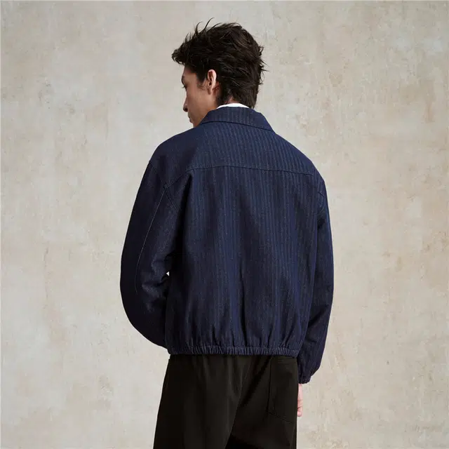 佐丹奴 洗水牛仔翻领梭织棉衣外套棉服 男款