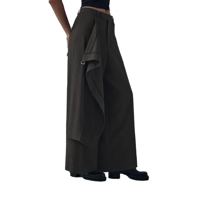 TREEMINGBIRD Side Buckle Wrap Skirt Pants