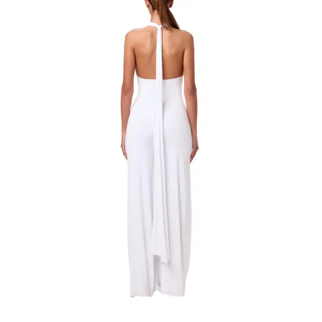 NAKED WARDROBE Smooth Halter Wide-leg Jumpsuit