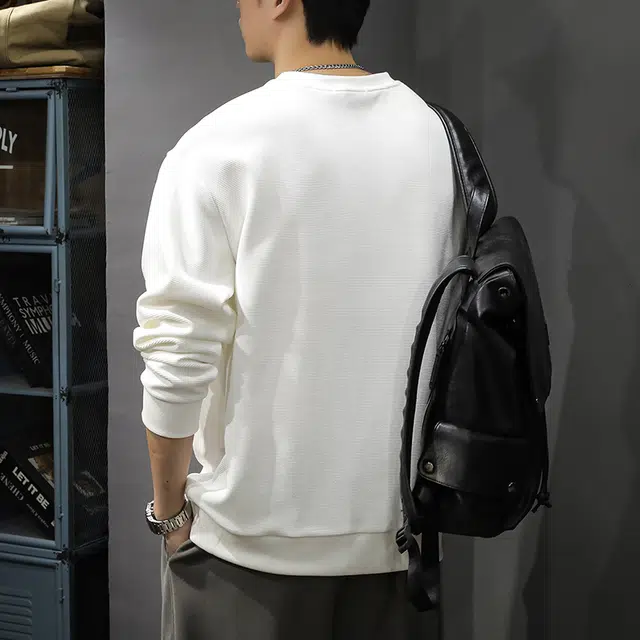 前进牛 美式经典复古潮流中性风痞帅长袖简约户外百搭套头外套卫衣 男款