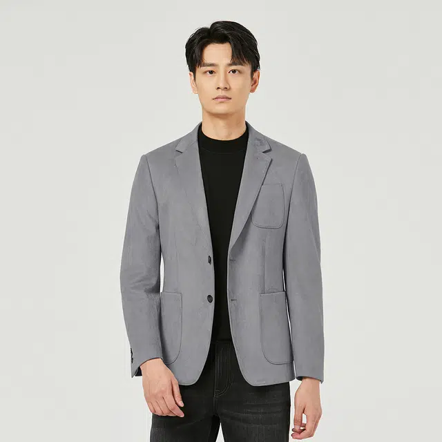 利郎 商务休闲平驳领纯色简约百搭舒适长袖西装 男款