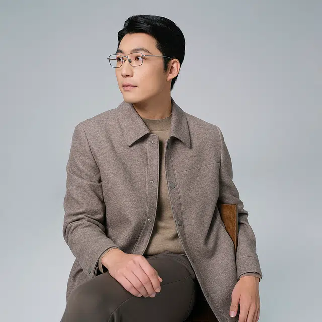 利郎 都市休闲翻领纯色绵羊毛混纺保暖冬季大衣 男款