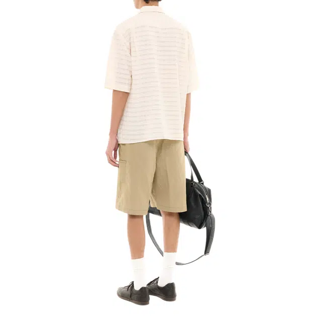 BESLOW CRINKLE BELTED ONE TUCK SHORTS