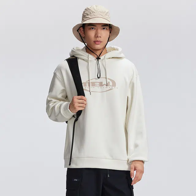 美特斯邦威 连帽彩色印花加绒卫衣 男女同款