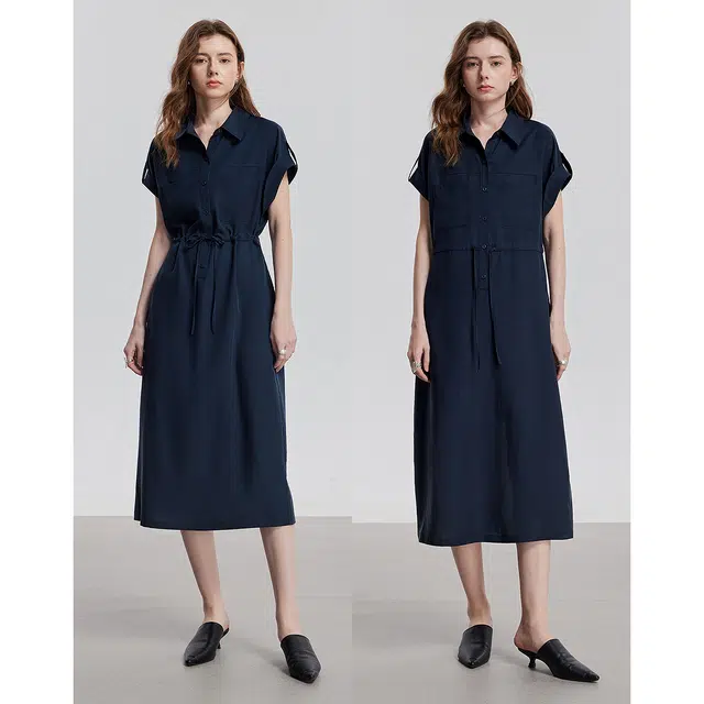 初语 时尚舒适百搭短袖连衣裙 女款