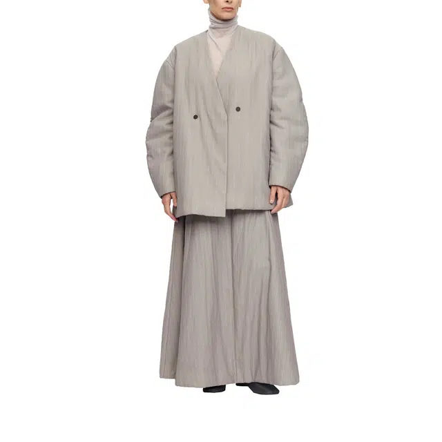 RUOHAN AW25 GRAPHITE GRAY PADDED WOLIN COAT