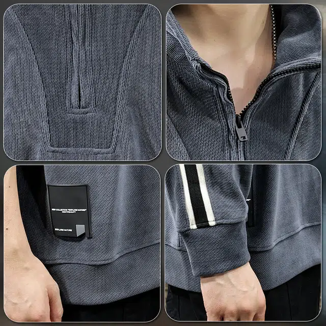 前进牛 美式经典潮流复古极简风长袖休闲户外百搭上衣卫衣 男款