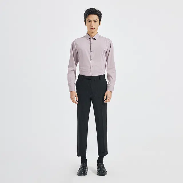 利郎 商务纯色合体舒适质感衬衫 男款