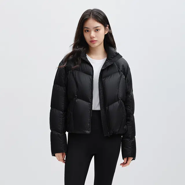 太平鸟 纯色保暖短款立领面包服羽绒服 女款