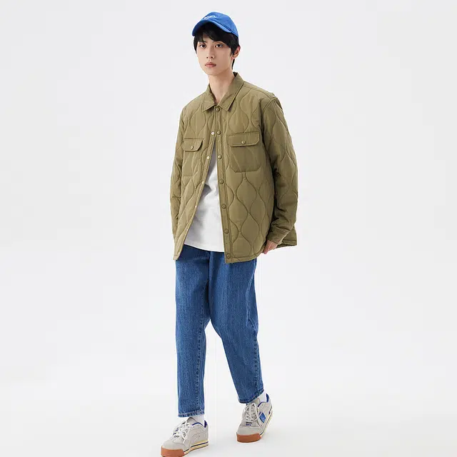 美特斯邦威 国潮刺绣工装夹克棉服 男款